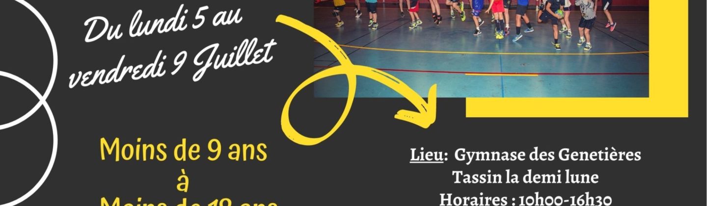 Stage Handball Eté 2021 – Semaine 5 au 9 Juillet – Moins de 9 à Moins de 18 ans
